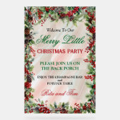 Feestelijke Holly Border kerstfeest Acryl Bord (Voorkant)