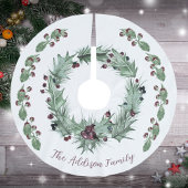 Feestelijke Holly en Ivy Wreath Kerstmis Kerstboom Rok