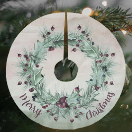Feestelijke Holly en Ivy Wreath Plum Kerstboom Rok