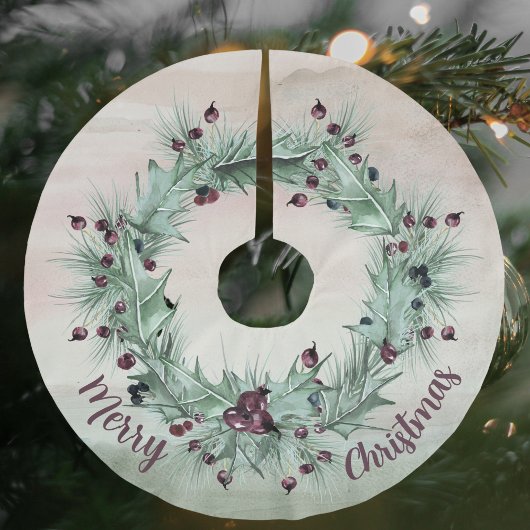 Feestelijke Holly en Ivy Wreath Plum Kerstboom Rok