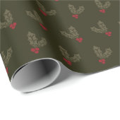 Feestelijke Holly Flurry Cadeaupapier (Rol Hoek)