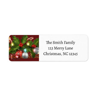 Feestelijke Holly Garland | Red Christmas-adres Etiket