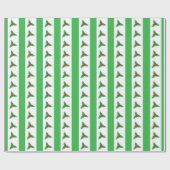 Feestelijke Holly Green Stripes Kerstmis Cadeaupapier (Vlak)