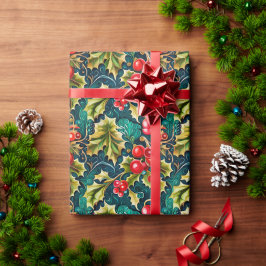 Feestelijke Holly Holiday Cadeaupapier