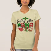 Feestelijke Holly Jolly Mama kerstvibe T-shirt (Voorkant)