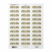 Feestelijke Holly Kerst Adresetiketten Etiket (Full Sheet)