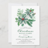 Feestelijke Holly kerst Corporate Holiday Party in Kaart (Voorkant)