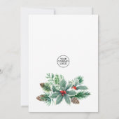 Feestelijke Holly kerst Corporate Holiday Party in Kaart (Achterkant)