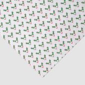Feestelijke Holly Leaves and Berries kerstpatroon Tissuepapier (Detail)