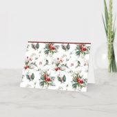 Feestelijke Holly Patroon Vrolijk Kerstfeest Foto Folie Feestdagenkaart (Achterkant)