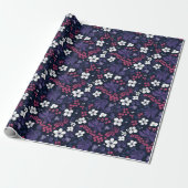 Feestelijke Holly Pattern Geschenk Wrap Cadeaupapier (Uitgerold)