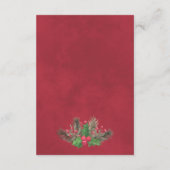 Feestelijke Holly & Pine bruiloft details QR-code Informatiekaartje (Achterkant)