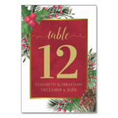 Feestelijke Holly & Pine Elegante Kerstbruiloft Kaart (Voorkant)