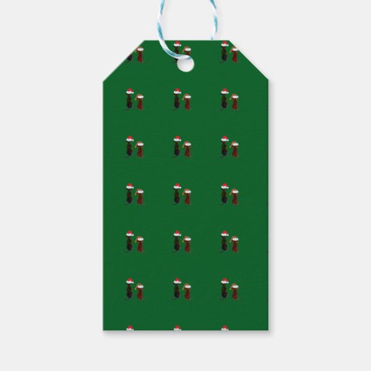 feestelijke hond cadeaulabel (Voorkant)