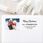 Feestelijke Hond Foto Custom Vakantie Retouradres Etiket (Insitu)