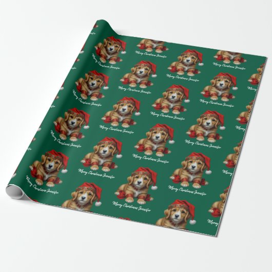 Feestelijke hond in kerstkostuums - Holiday Vibes Cadeaupapier (Uitgerold)