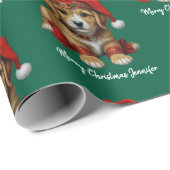 Feestelijke hond in kerstkostuums - Holiday Vibes Cadeaupapier (Rol Hoek)