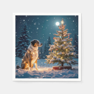 Feestelijke Hond in Lichtslinger Servet