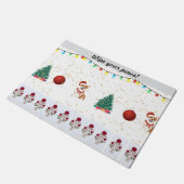 Feestelijke hond kerstthema deurmat (Schuin)