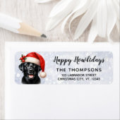 Feestelijke hond Labrador Schattigee kerst terug a Etiket (Insitu)