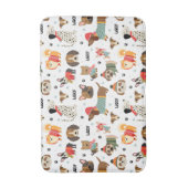 Feestelijke Honden In Vakantie Truien Patroon Badmat (Voorkant Verticaal)