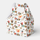 Feestelijke Honden In Vakantie Truien Patroon Bedankdoosjes (Achterkant)