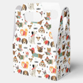 Feestelijke Honden In Vakantie Truien Patroon Bedankdoosjes (Geopend)