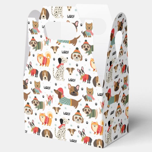 Feestelijke Honden In Vakantie Truien Patroon Bedankdoosjes (Geopend)