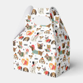 Feestelijke Honden In Vakantie Truien Patroon Bedankdoosjes (Voorkant Zijde)
