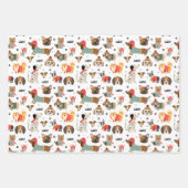 Feestelijke Honden In Vakantie Truien Patroon Inpakpapier Vel (Voorkant 3)