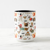 Feestelijke Honden In Vakantie Truien Patroon Mok (Midden)