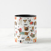 Feestelijke Honden In Vakantie Truien Patroon Mok (Midden)