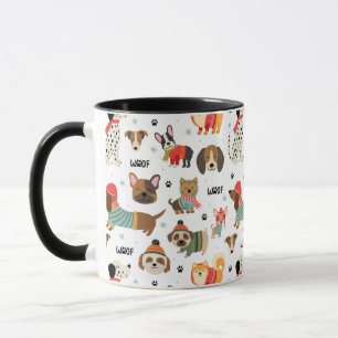 Feestelijke Honden In Vakantie Truien Patroon Mok