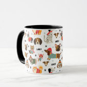 Feestelijke Honden In Vakantie Truien Patroon Mok (Voorkant links)