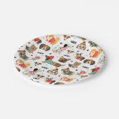 Feestelijke Honden In Vakantie Truien Patroon Papieren Bordje (Gekanteld)