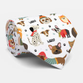 Feestelijke Honden In Vakantie Truien Patroon Stropdas (Opgerold)