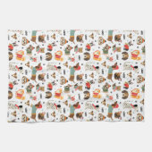 Feestelijke Honden In Vakantie Truien Patroon Theedoek (Horizontaal)