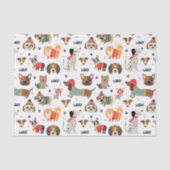 Feestelijke Honden In Vakantie Truien Patroon Tissuepapier (Voorkant)