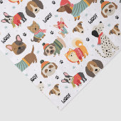 Feestelijke Honden In Vakantie Truien Patroon Tissuepapier (Detail)