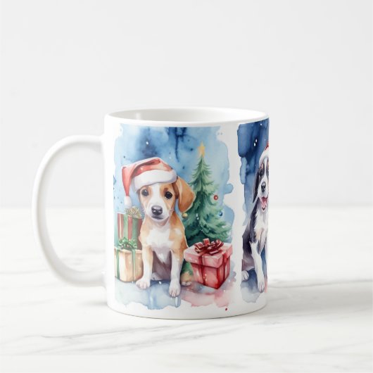 Feestelijke Honden Kerst Mok (Links)