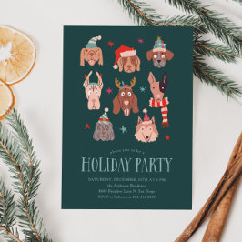 Feestelijke Honden Kerstfeest Uitnodiging