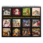 Feestelijke honden vieren elke feestmaand 20XX Kalender (Hoes)