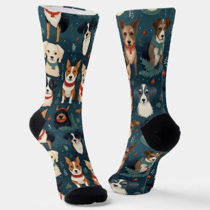 Feestelijke Hondenrassen Kerst Sokken