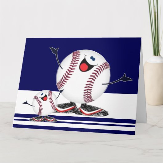 Feestelijke honkballen kaart (Voorkant)