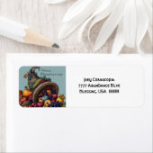 Feestelijke hoorn des overvloeds Thanksgiving labe Etiket (Insitu)