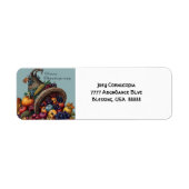 Feestelijke hoorn des overvloeds Thanksgiving labe Etiket (Voorkant)