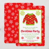 Feestelijke Horrorsweater Party Kaart (Voorkant / Achterkant)