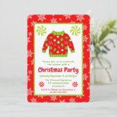 Feestelijke Horrorsweater Party Kaart (Staand voorkant)