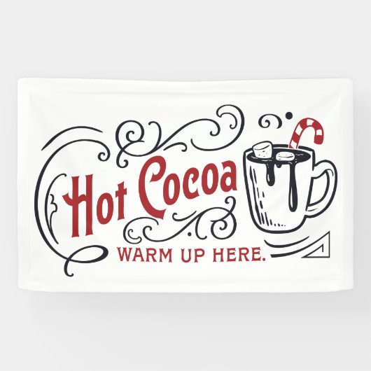 Feestelijke Hot cacao bar verkopers Banner (Horizontaal)