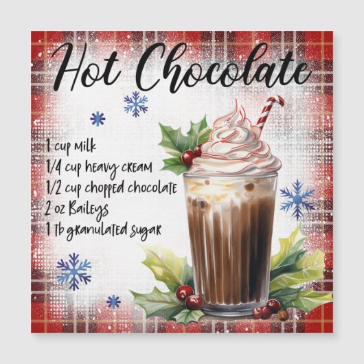 Feestelijke Hot Chocolate Magnetische Kaart (Voorkant)